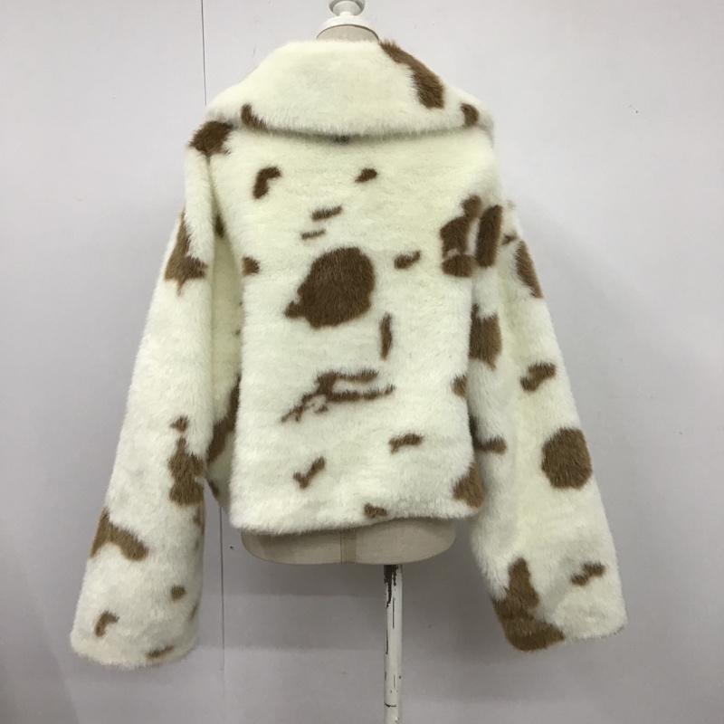 ジュエティ jouetie ジャケット、上着 ジャンパー、ブルゾン 長袖フェイクファーアウター カラージャケット カジュアルジャケット M 総柄 白 / ホワイト / X ベージュ / ベージュ / レディース USED 古着 中古 10105187