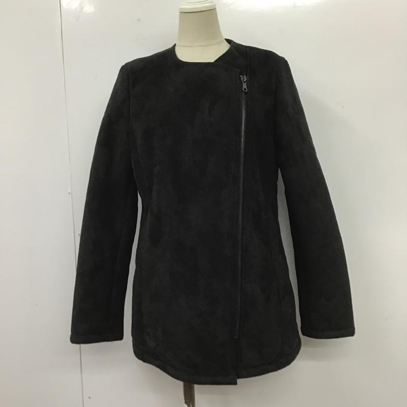 バナナリパブリック BANANA REPUBLIC ジャケット、上着 ジャンパー、ブルゾン ジップアップジャケット ノーカラージャケット アウター S 無地 黒 / ブラック / レディース USED 古着 中古 10105199