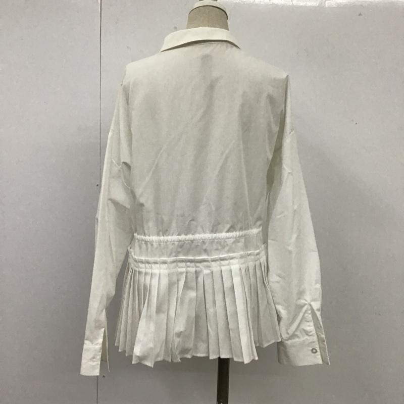 レイビームス Ray BEAMS シャツ、ブラウス 長袖 長袖シャツ カラーシャツ カジュアルシャツ 裾プリーツシャツ 無地 白 / ホワイト / レディース USED 古着 中古 10105201