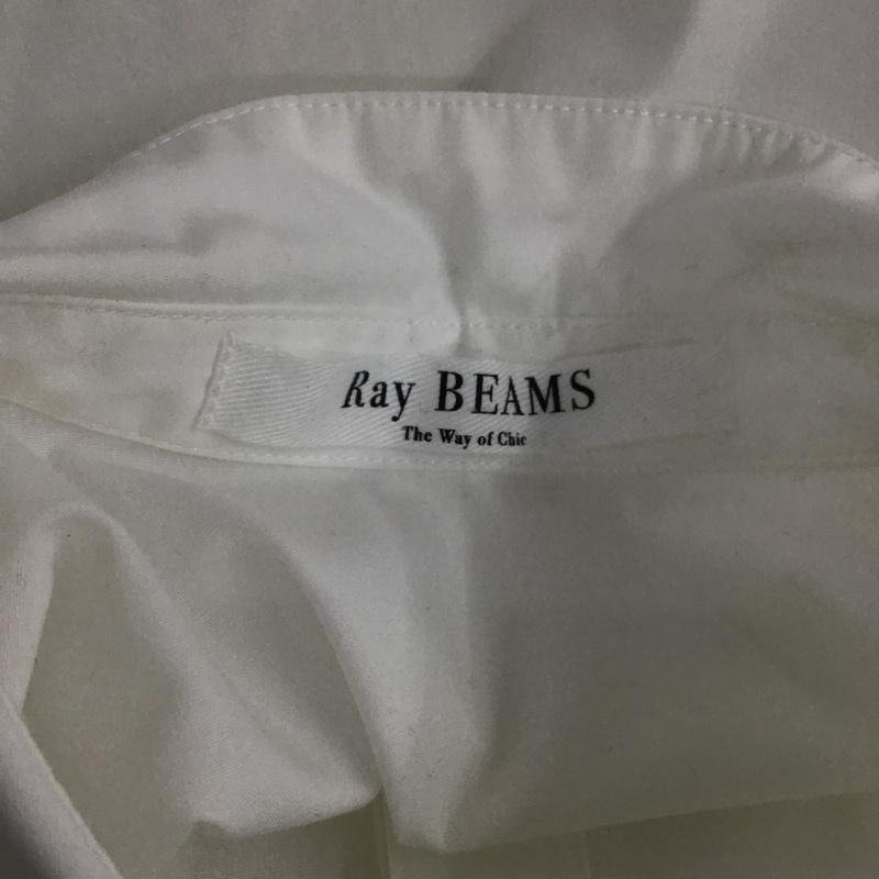 レイビームス Ray BEAMS シャツ、ブラウス 長袖 長袖シャツ カラーシャツ カジュアルシャツ 裾プリーツシャツ 無地 白 / ホワイト / レディース USED 古着 中古 10105201