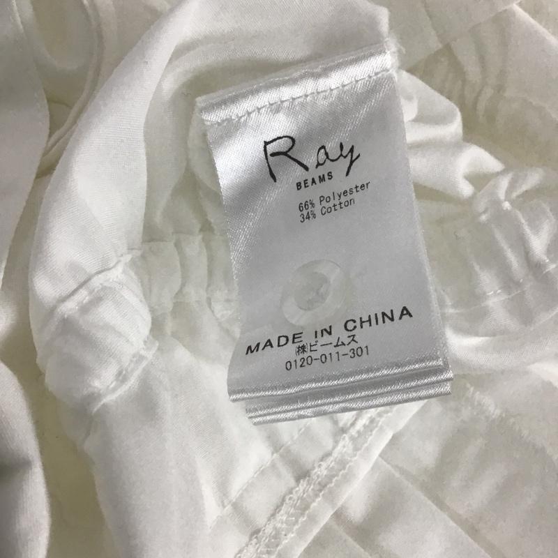 レイビームス Ray BEAMS シャツ、ブラウス 長袖 長袖シャツ カラーシャツ カジュアルシャツ 裾プリーツシャツ 無地 白 / ホワイト / レディース USED 古着 中古 10105201