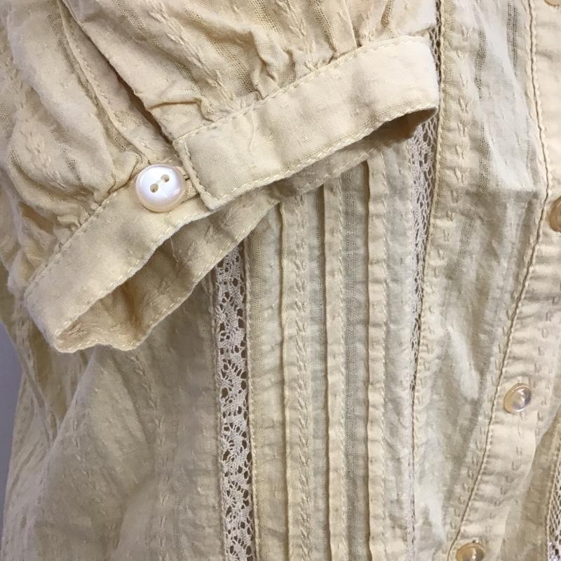 マウジー MOUSSY シャツ、ブラウス 半袖 010ESK30-2580 PINTUCKLACEブラウス 半袖シャツ ショート丈シャツ 1 無地 黄 / イエロー / レディース USED 古着 中古 10105202