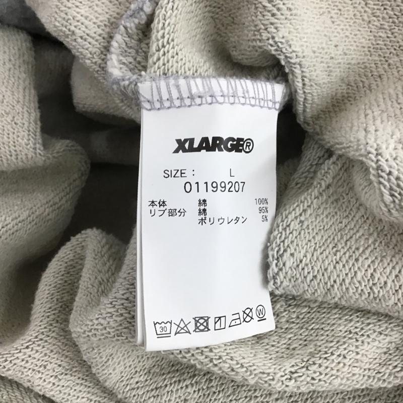 エクストララージ XLARGE トレーナー 長袖 長袖スウェット クルーネックカットソー 長袖トレーナー L ロゴ、文字 灰 / グレー / X 青 / ブルー / メンズ USED 古着 中古 10105214