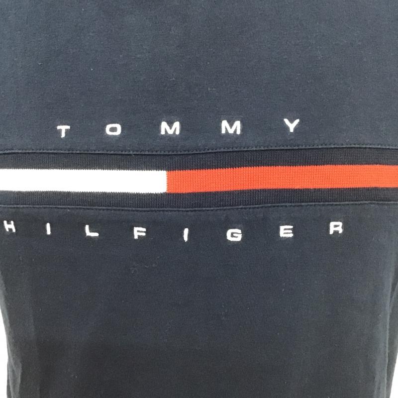トミーヒルフィガー TOMMY HILFIGER Tシャツ 半袖 半袖カットソー クルーネックカットソー 刺繍Tシャツ L ロゴ、文字 紺 / ネイビー / メンズ USED 古着 中古 10105225