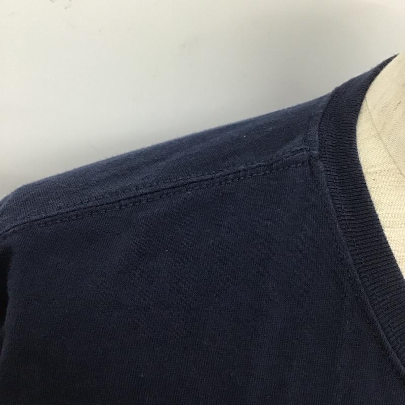 トミーヒルフィガー TOMMY HILFIGER Tシャツ 半袖 半袖カットソー クルーネックカットソー 刺繍Tシャツ L ロゴ、文字 紺 / ネイビー / メンズ USED 古着 中古 10105225