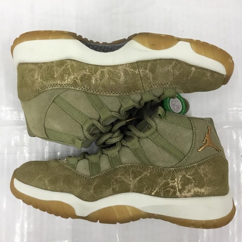 ナイキ NIKE スニーカー スニーカー AR0715-200 WMNS AIR JORDAN 11 RETRO 24cm 箱有 24.0cm ワンポイント カーキ / カーキ / X 金 / ゴールド / レディース USED 古着 中古 10105231