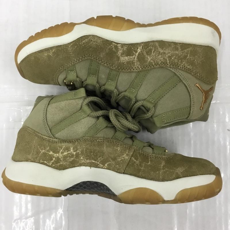 ナイキ NIKE スニーカー スニーカー AR0715-200 WMNS AIR JORDAN 11 RETRO 24cm 箱有 24.0cm ワンポイント カーキ / カーキ / X 金 / ゴールド / レディース USED 古着 中古 10105231