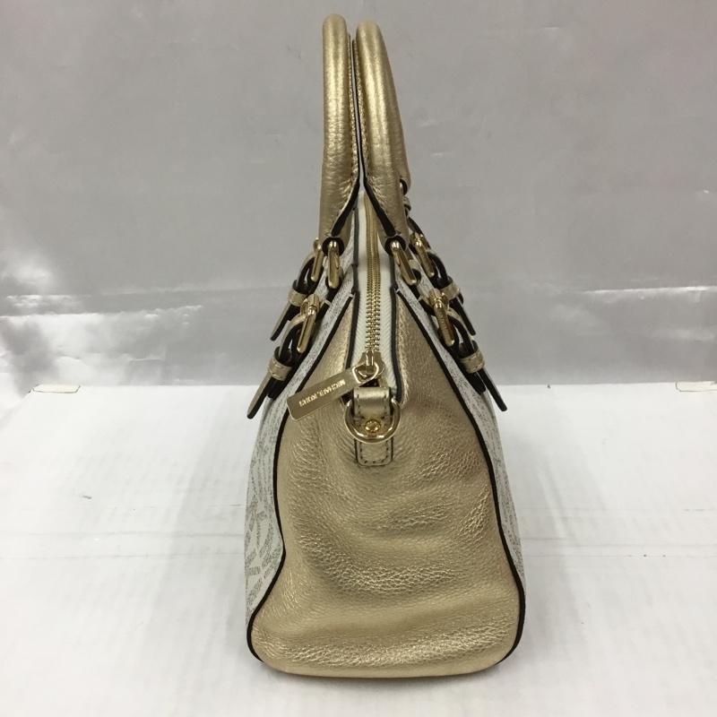 マイケルコース MICHAEL KORS ハンドバッグ ハンドバッグ 35H7GC6M8M ショルダー 2WAY ロゴ、文字 白 / ホワイト / X 金 / ゴールド / レディース USED 古着 中古 10105251