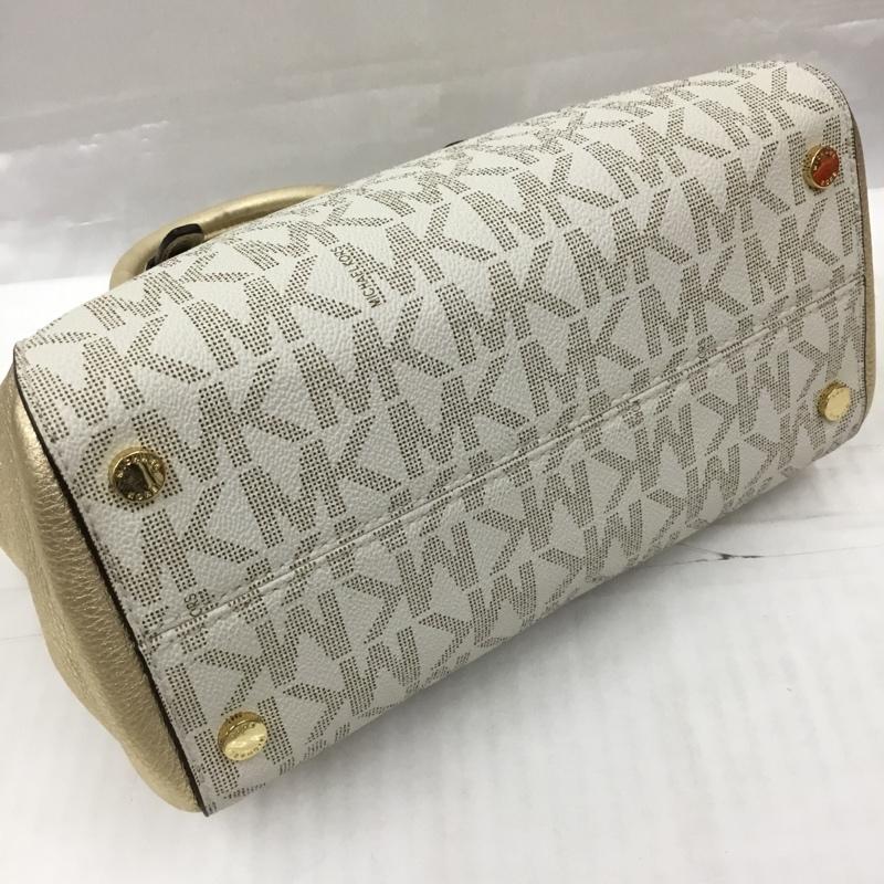 マイケルコース MICHAEL KORS ハンドバッグ ハンドバッグ 35H7GC6M8M ショルダー 2WAY ロゴ、文字 白 / ホワイト / X 金 / ゴールド / レディース USED 古着 中古 10105251
