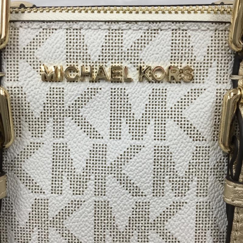 マイケルコース MICHAEL KORS ハンドバッグ ハンドバッグ 35H7GC6M8M ショルダー 2WAY ロゴ、文字 白 / ホワイト / X 金 / ゴールド / レディース USED 古着 中古 10105251