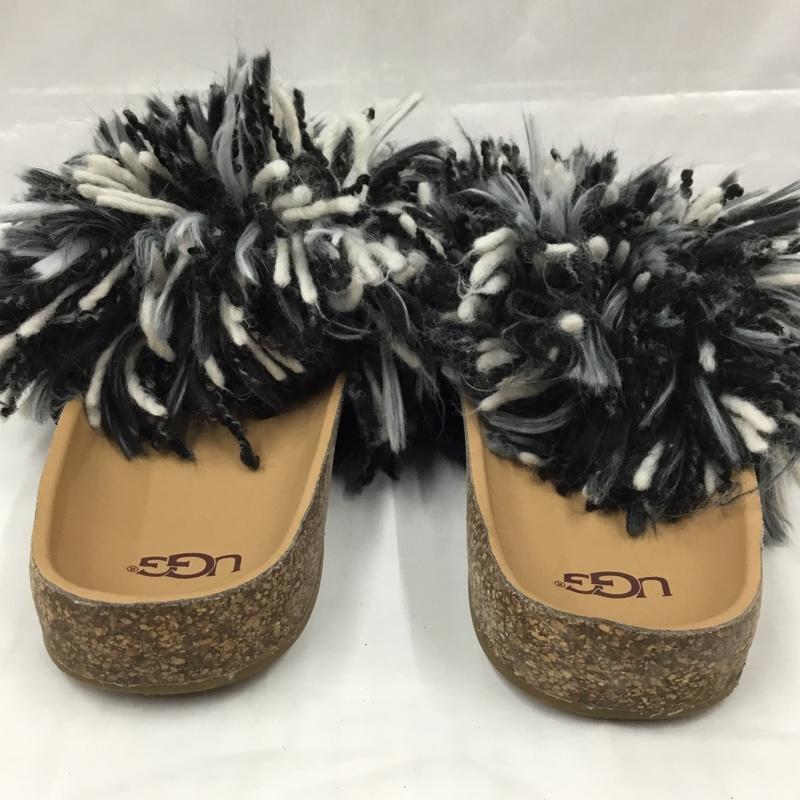 アグ UGG サンダル サンダル 1020079 Cindi フリンジ 22cm 22.0cm 無地 白 / ホワイト / X 黒 / ブラック / X 灰 / グレー / レディース USED 古着 中古 10105262
