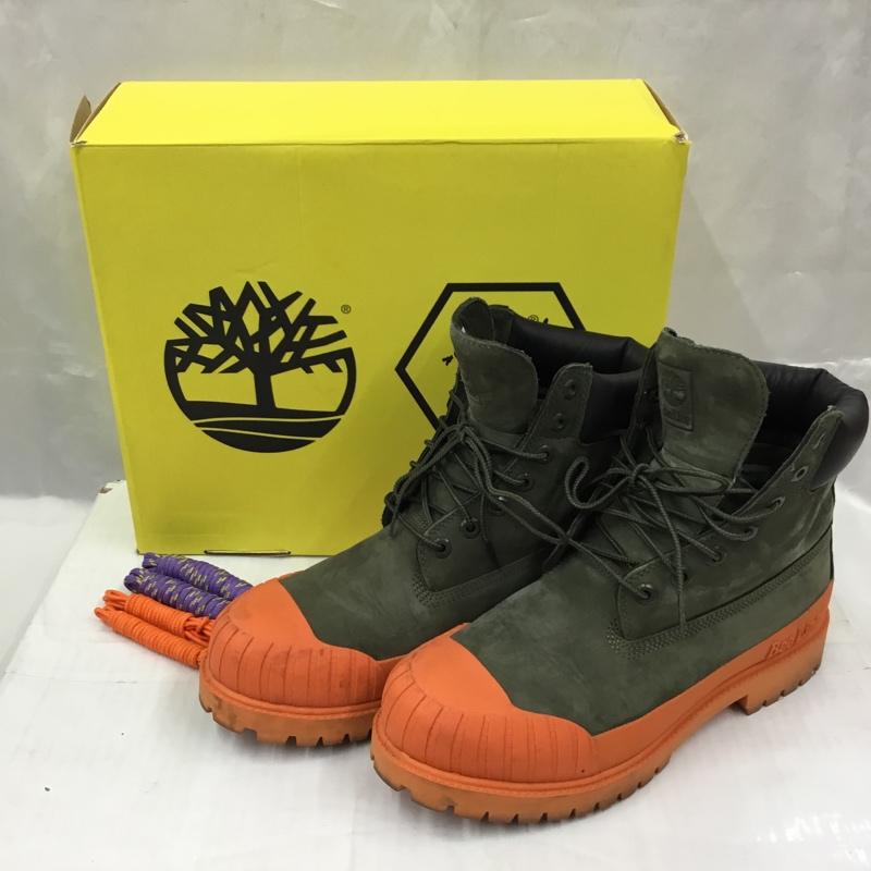 ビリオネア・ボーイズ・クラブ BILLIONAIRE BOYS CLUB ブーツ ショートブーツ A5SAP Bee Line Timberland 28cm 箱有 28.0cm ロゴ、文字 カーキ / カーキ / X 橙 / オレンジ / メンズ USED 古着 中古 10105296