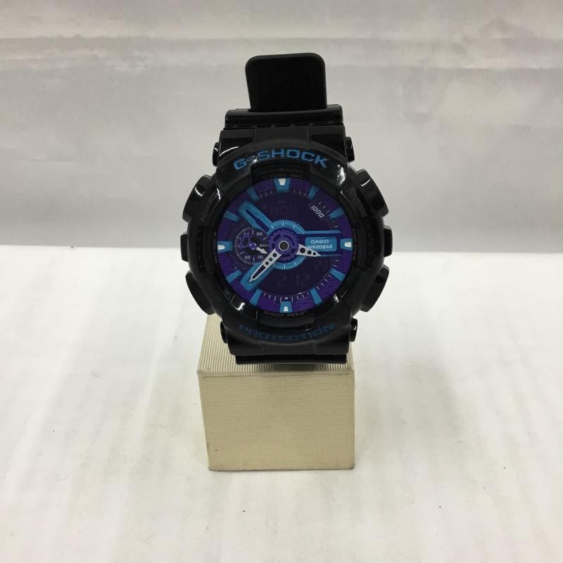 ジーショック G-SHOCK 腕時計 アナログ(クォーツ式) GA-110HC Hyper Colors ロゴ、文字 黒 / ブラック / X 紫 / パープル / X 青 / ブルー / メンズ USED 古着 中古 10105302