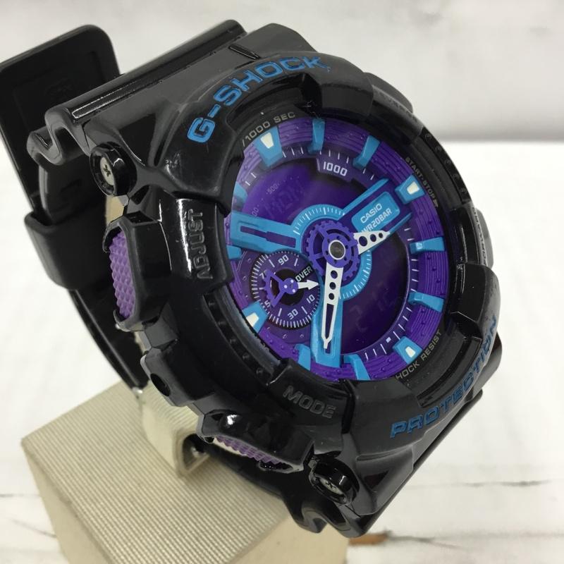 ジーショック G-SHOCK 腕時計 アナログ(クォーツ式) GA-110HC Hyper Colors ロゴ、文字 黒 / ブラック / X 紫 / パープル / X 青 / ブルー / メンズ USED 古着 中古 10105302