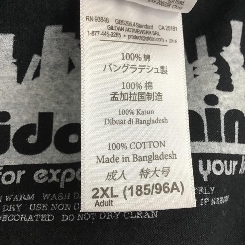 ギルダン GILDAN Tシャツ 半袖 半袖カットソー プリントTシャツ クルーネックカットソー XXL プリント 黒 / ブラック / メンズ USED 古着 中古 10105311