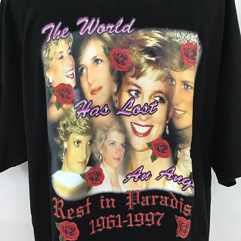 古着 USED Tシャツ 半袖 半袖カットソー プリントTシャツ クルーネックカットソー XXL プリント 黒 / ブラック / メンズ USED 古着 中古 10105314