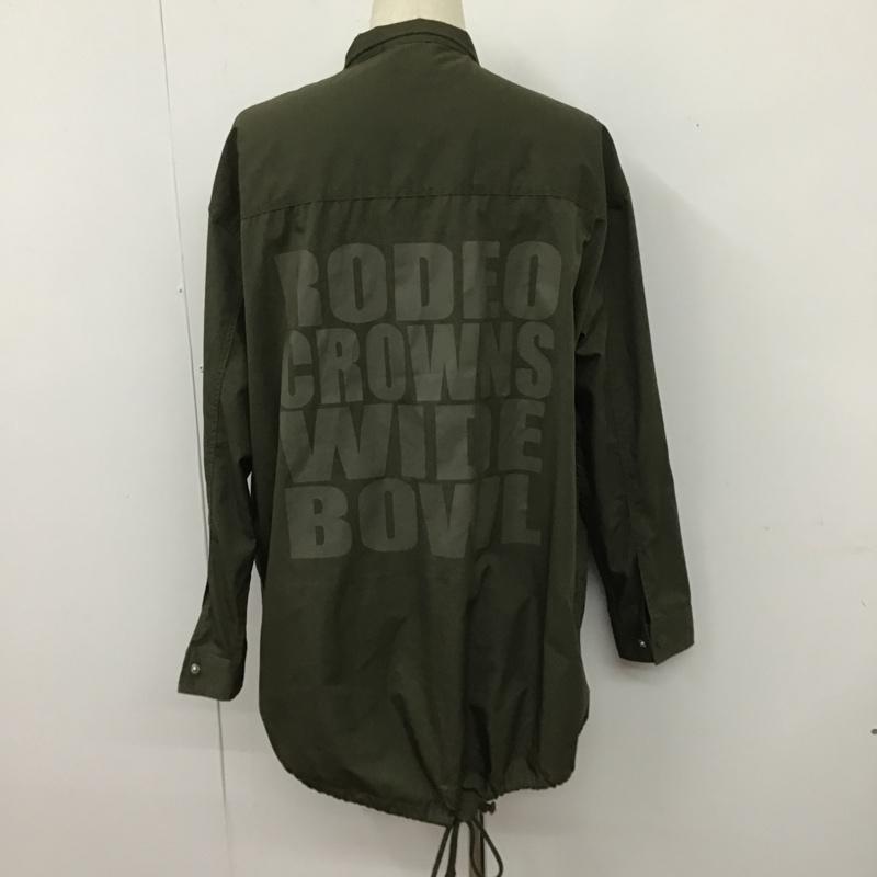 ロデオクラウンズ Rodeo Crowns ジャケット、上着 ジャケット、ブレザー 421AAW30-0830 スナップボタン ミリタリーコート ノーカラーカジュアルジャケット L ロゴ、文字 カーキ / カーキ / メンズ USED 古着 中古 10105327