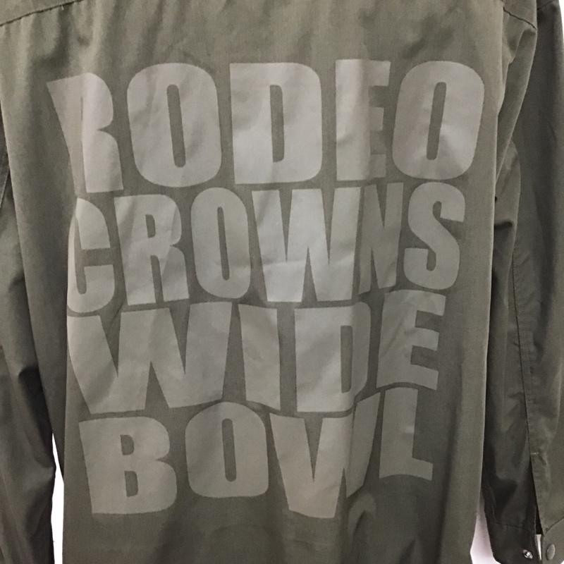 ロデオクラウンズ Rodeo Crowns ジャケット、上着 ジャケット、ブレザー 421AAW30-0830 スナップボタン ミリタリーコート ノーカラーカジュアルジャケット L ロゴ、文字 カーキ / カーキ / メンズ USED 古着 中古 10105327