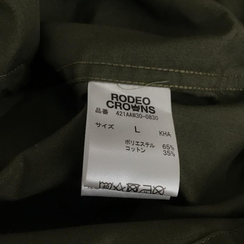 ロデオクラウンズ Rodeo Crowns ジャケット、上着 ジャケット、ブレザー 421AAW30-0830 スナップボタン ミリタリーコート ノーカラーカジュアルジャケット L ロゴ、文字 カーキ / カーキ / メンズ USED 古着 中古 10105327