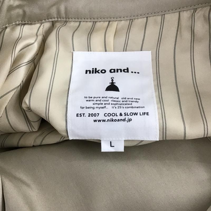 ニコアンド niko and... コート コート一般 ロングコート トレンチコート アウター カラージャケット L 無地 ベージュ / ベージュ / レディース USED 古着 中古 10105336