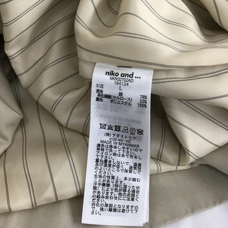 ニコアンド niko and... コート コート一般 ロングコート トレンチコート アウター カラージャケット L 無地 ベージュ / ベージュ / レディース USED 古着 中古 10105336