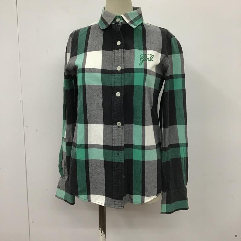 トミーガール tommy girl シャツ、ブラウス 長袖 長袖シャツ チェックシャツ カラーシャツ カジュアルシャツ S ロゴ、文字 X チェック 白 / ホワイト / X 黒 / ブラック / X 緑 / グリーン / レディース USED 古着 中古 10105337