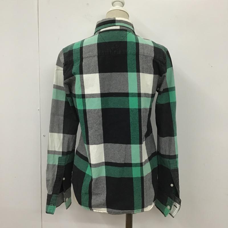 トミーガール tommy girl シャツ、ブラウス 長袖 長袖シャツ チェックシャツ カラーシャツ カジュアルシャツ S ロゴ、文字 X チェック 白 / ホワイト / X 黒 / ブラック / X 緑 / グリーン / レディース USED 古着 中古 10105337