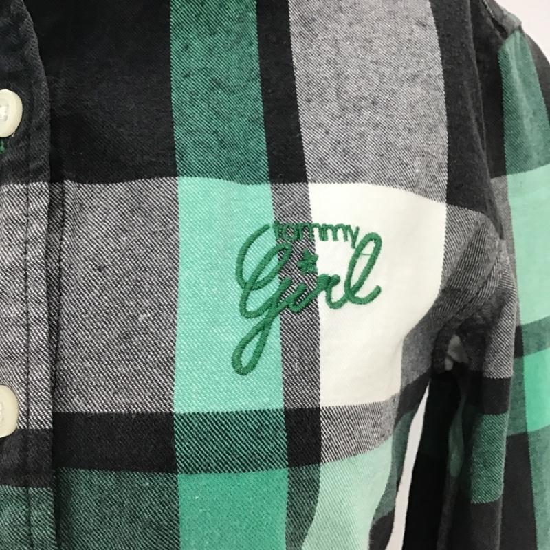 トミーガール tommy girl シャツ、ブラウス 長袖 長袖シャツ チェックシャツ カラーシャツ カジュアルシャツ S ロゴ、文字 X チェック 白 / ホワイト / X 黒 / ブラック / X 緑 / グリーン / レディース USED 古着 中古 10105337