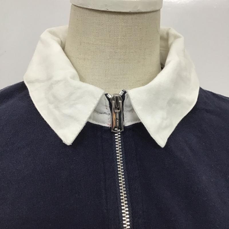 トミー ジーンズ TOMMY JEANS カットソー 半袖 半袖カットソー ジップアップカラーカットソー Tシャツ M 無地 紺 / ネイビー / X 赤 / レッド / レディース USED 古着 中古 10105339