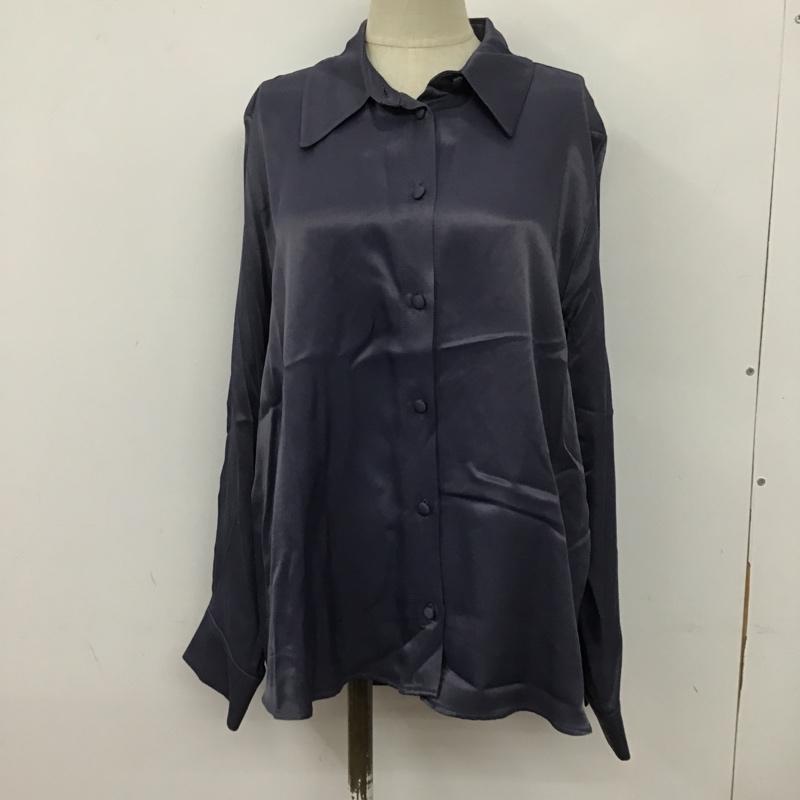 ザラ ZARA シャツ、ブラウス 長袖 長袖シャツ カラーシャツ カジュアルシャツ 長袖カットソー XS 無地 紺 / ネイビー / レディース USED 古着 中古 10105357