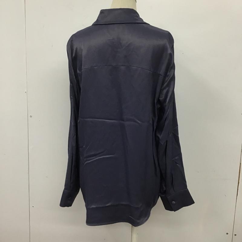 ザラ ZARA シャツ、ブラウス 長袖 長袖シャツ カラーシャツ カジュアルシャツ 長袖カットソー XS 無地 紺 / ネイビー / レディース USED 古着 中古 10105357