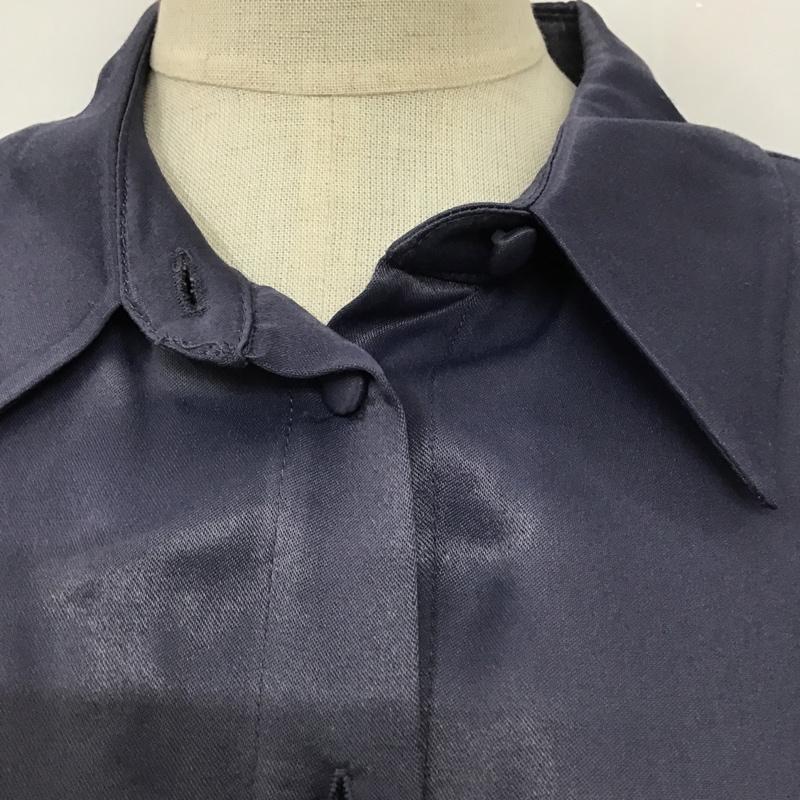 ザラ ZARA シャツ、ブラウス 長袖 長袖シャツ カラーシャツ カジュアルシャツ 長袖カットソー XS 無地 紺 / ネイビー / レディース USED 古着 中古 10105357