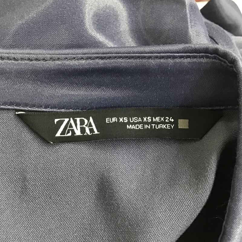 ザラ ZARA シャツ、ブラウス 長袖 長袖シャツ カラーシャツ カジュアルシャツ 長袖カットソー XS 無地 紺 / ネイビー / レディース USED 古着 中古 10105357