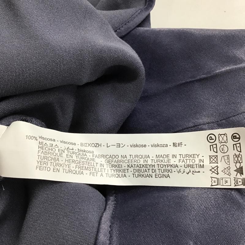 ザラ ZARA シャツ、ブラウス 長袖 長袖シャツ カラーシャツ カジュアルシャツ 長袖カットソー XS 無地 紺 / ネイビー / レディース USED 古着 中古 10105357