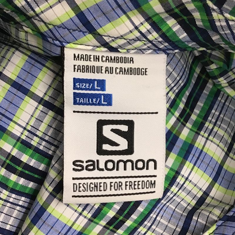 サロモン SALOMON シャツ、ブラウス 半袖 半袖シャツ カラーシャツ 半袖カットソー チェックシャツ L チェック マルチカラー / マルチカラー / メンズ USED 古着 中古 10105384