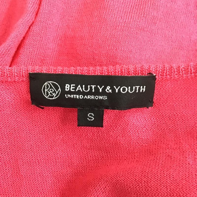 ビューティアンドユースユナイテッドアローズ BEAUTY&YOUTH UNITED ARROWS ニット、セーター 半袖 半袖ニットカットソー Vネックカットソー 半袖セーター S 無地 桃 / ピンク / メンズ USED 古着 中古 10105388