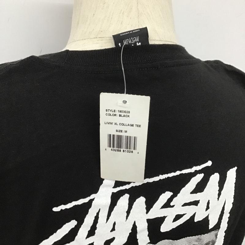 ステューシー STUSSY Tシャツ 半袖 半袖カットソー プリントTシャツ クルーネックカットソー M プリント 黒 / ブラック / メンズ USED 古着 中古 10105390