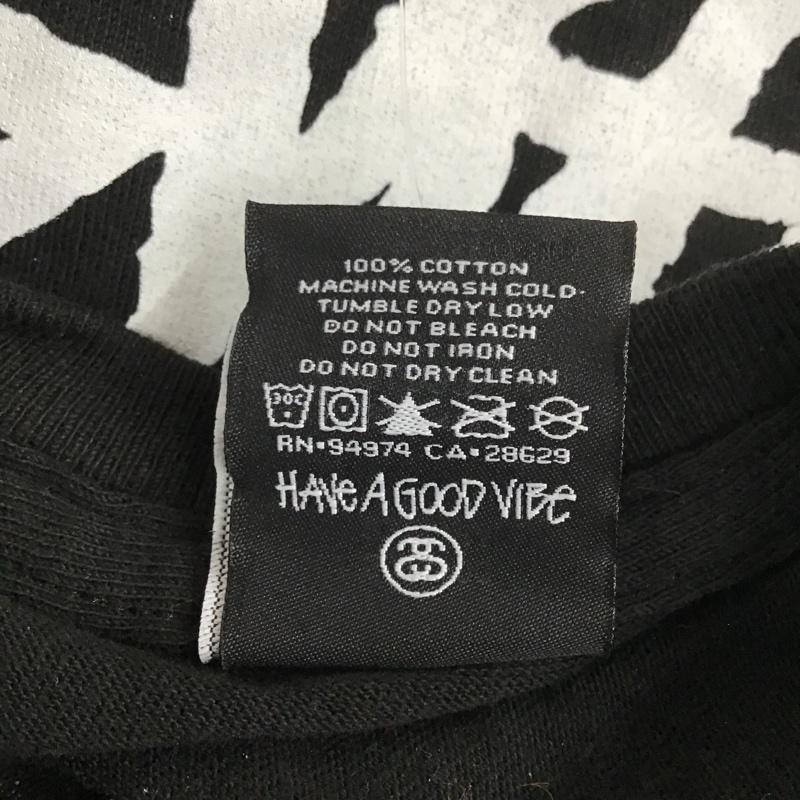 ステューシー STUSSY Tシャツ 半袖 半袖カットソー プリントTシャツ クルーネックカットソー M プリント 黒 / ブラック / メンズ USED 古着 中古 10105390