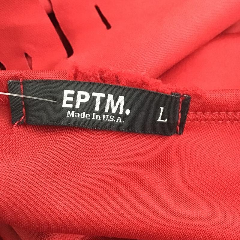 エピトミ EPTM. Tシャツ 半袖 半袖カットソー 無地Tシャツ クルーネックカットソー ダメージ加工 L 無地 赤 / レッド / メンズ USED 古着 中古 10105391