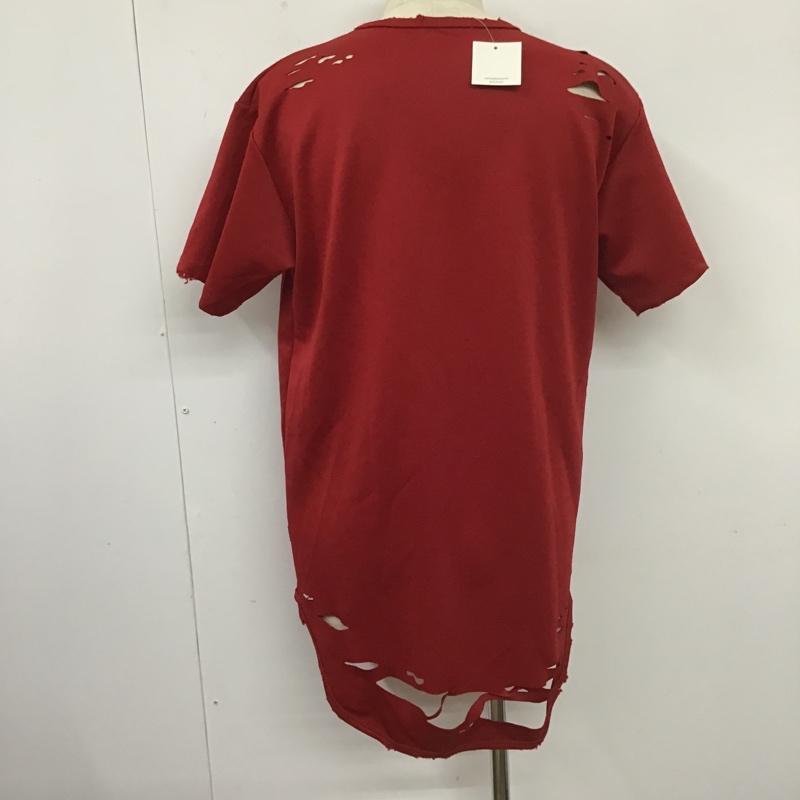エピトミ EPTM. Tシャツ 半袖 半袖カットソー 無地Tシャツ クルーネックカットソー ダメージ加工 M 無地 赤 / レッド / メンズ USED 古着 中古 10105395