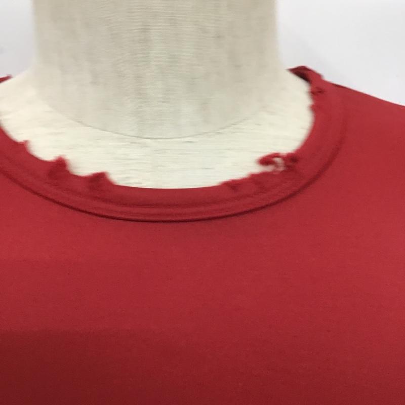 エピトミ EPTM. Tシャツ 半袖 半袖カットソー 無地Tシャツ クルーネックカットソー ダメージ加工 M 無地 赤 / レッド / メンズ USED 古着 中古 10105395
