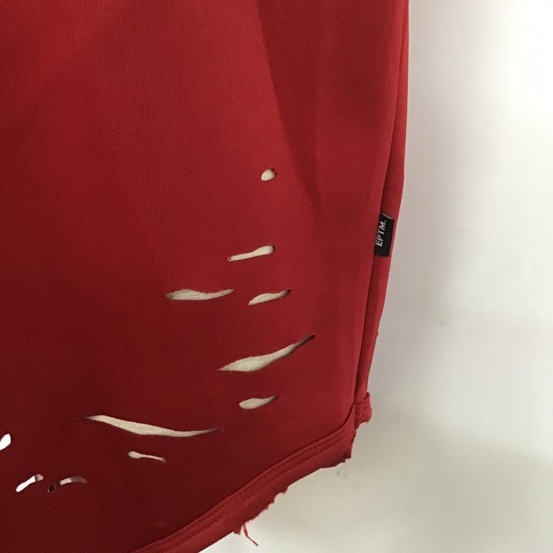 エピトミ EPTM. Tシャツ 半袖 半袖カットソー 無地Tシャツ クルーネックカットソー ダメージ加工 M 無地 赤 / レッド / メンズ USED 古着 中古 10105395