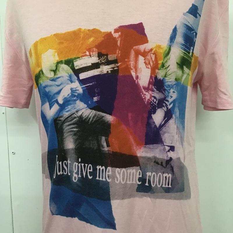 アンドエー And A Tシャツ 半袖 半袖カットソー プリントTシャツ クルーネックカットソー 42 プリント 桃 / ピンク / メンズ USED 古着 中古 10105397