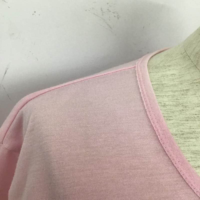 アンドエー And A Tシャツ 半袖 半袖カットソー プリントTシャツ クルーネックカットソー 42 プリント 桃 / ピンク / メンズ USED 古着 中古 10105397