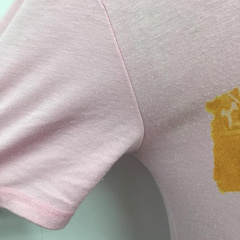 アンドエー And A Tシャツ 半袖 半袖カットソー プリントTシャツ クルーネックカットソー 42 プリント 桃 / ピンク / メンズ USED 古着 中古 10105397