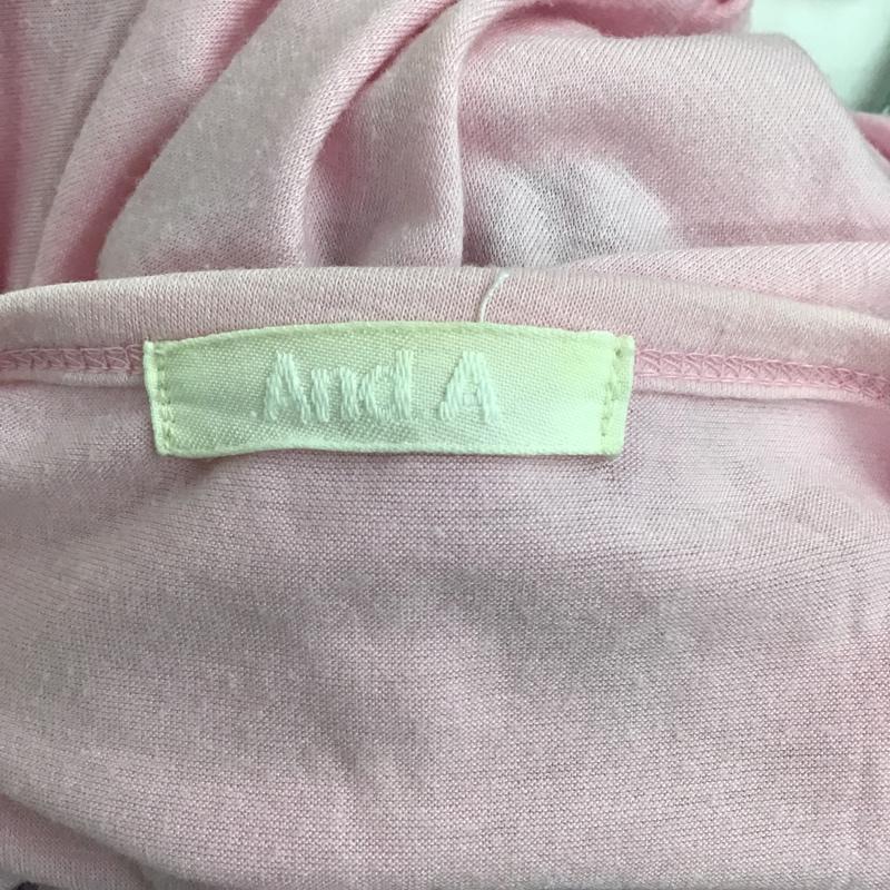 アンドエー And A Tシャツ 半袖 半袖カットソー プリントTシャツ クルーネックカットソー 42 プリント 桃 / ピンク / メンズ USED 古着 中古 10105397