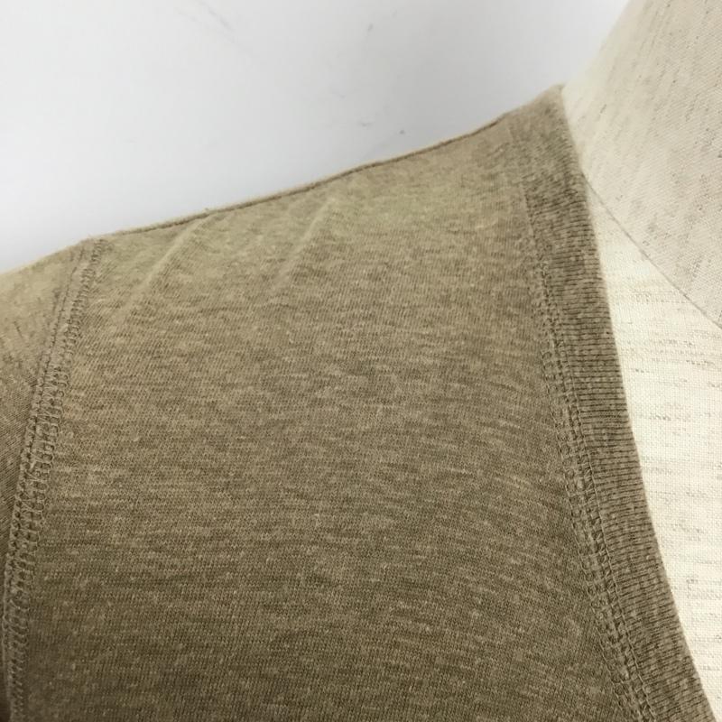 ラウンジリザード LOUNGE LIZARD カットソー 半袖 半袖カットソー ヘンリーネックカットソー 無地カットソー 3 無地 茶 / ブラウン / メンズ USED 古着 中古 10105401