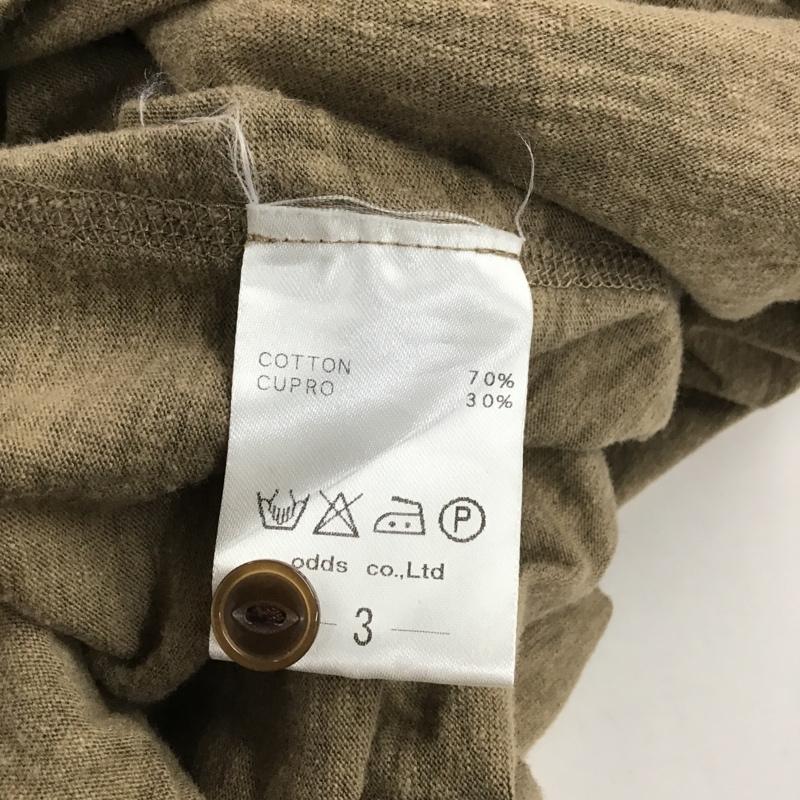 ラウンジリザード LOUNGE LIZARD カットソー 半袖 半袖カットソー ヘンリーネックカットソー 無地カットソー 3 無地 茶 / ブラウン / メンズ USED 古着 中古 10105401