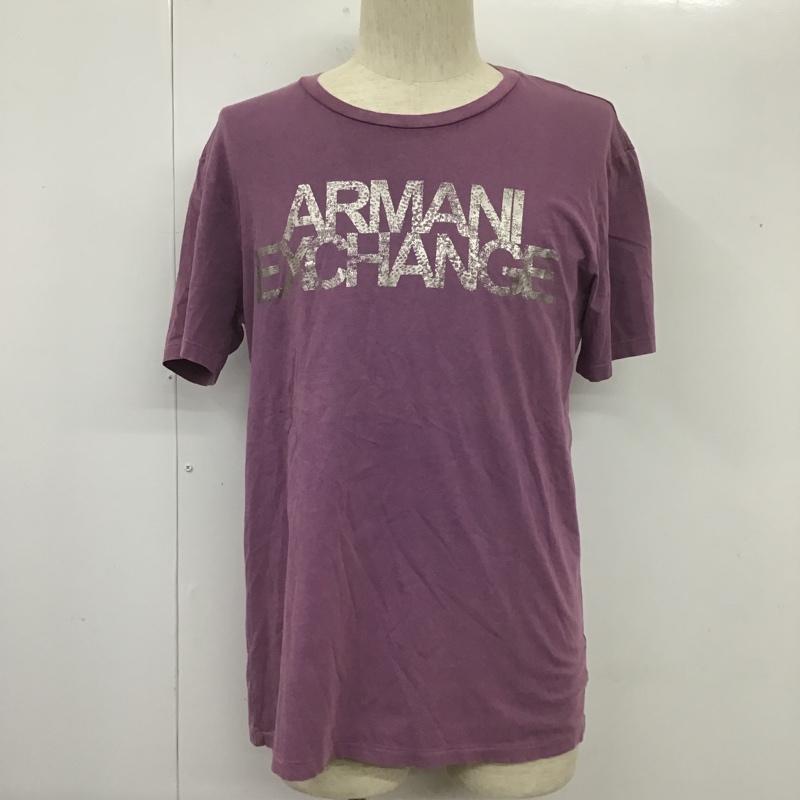 アルマーニエクスチェンジ A/X ARMANIEXCHANGE Tシャツ 半袖 半袖カットソー プリントTシャツ クルーネックカットソー M ロゴ、文字 紫 / パープル / メンズ USED 古着 中古 10105405
