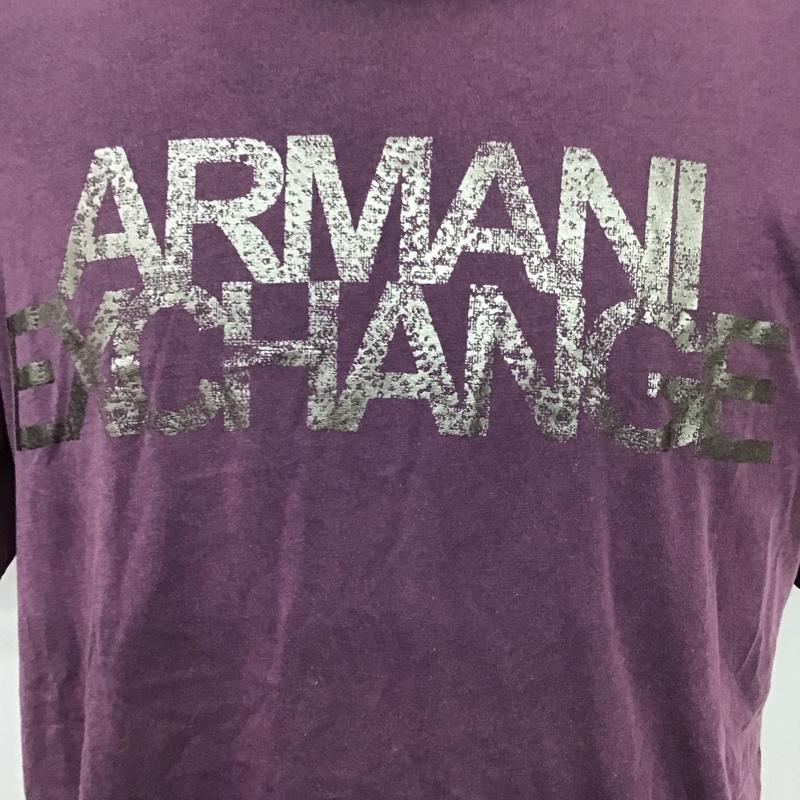 アルマーニエクスチェンジ A/X ARMANIEXCHANGE Tシャツ 半袖 半袖カットソー プリントTシャツ クルーネックカットソー M ロゴ、文字 紫 / パープル / メンズ USED 古着 中古 10105405